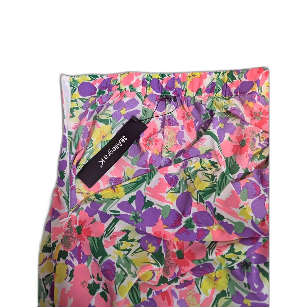 Women's Flowy Midi Floral Printed Skirt -Allegra K- Size S - Picture 5 of 9